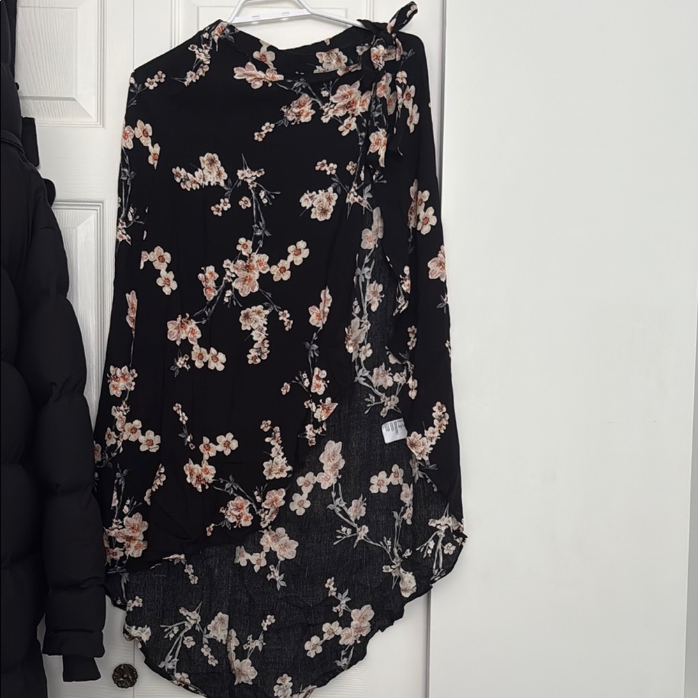 Floral Black and Pink Skirt